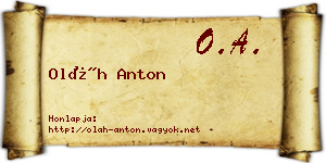 Oláh Anton névjegykártya